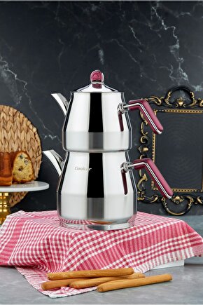 Everest 1810 Paslanmaz Çelik Jumno Boy Çaydanlık 2 L Demlik 3,25 L Alt Hazne