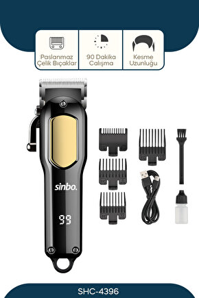Kesim Ayar Mandallı Lcd Ekranlı Type-c Şarjlı Saç Sakal Kesme Makinesi Shc 4396