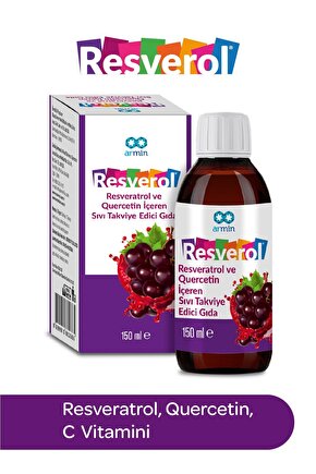 Resveratrol, Quercetin Ve C Vitamini Içeren Sıvı Takviye Edici Gıda 150 ml