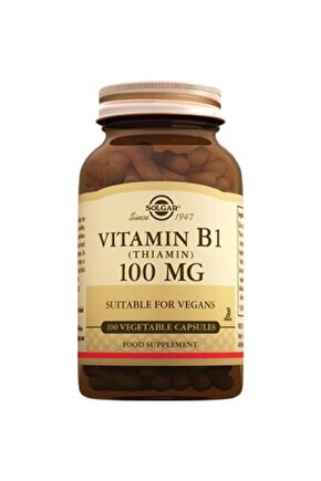 Vitamin B1 Thiamin 100 mg 100 Vegetable Kapsül
