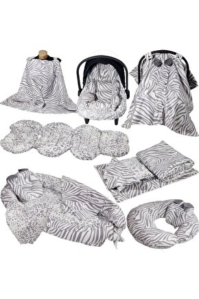 Babynest Puset Içi Set Araba Minderi Emzirme Örtüsü Ve Minderi Beşik Içi Nevresim Takımı 15 Li Set