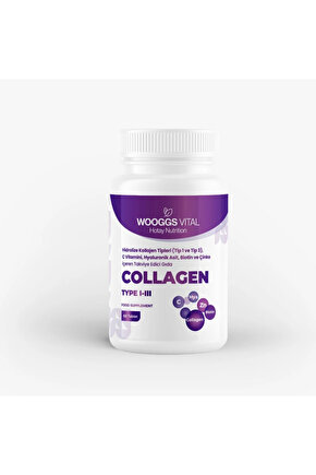 Wooggs Vital Hidrolize Kollajen Tipleri (Tip 1 ve Tip 3), C Vitamini, Hyaluronik Asit, Biotin ve Çin