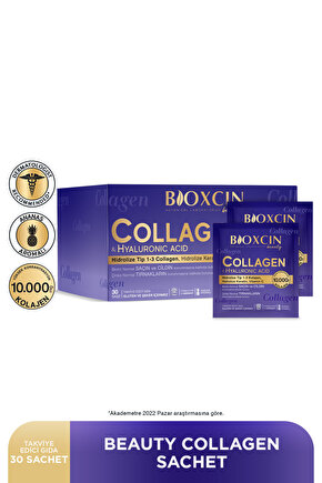 Beauty Collagen Toz 30 Saşe X 10.000 Mg Tip 1 - Tip 3 Hidrolize Kolajen - Keratin