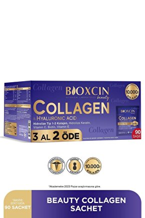Beauty Collagen Toz Saşe 10.000 Mg 3 Al 2 Öde Tip 1 - Tip 3 Hidrolize Kolajen - Keratin