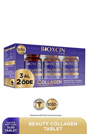 Beauty Collagen Tablet Tip 1 & Tip 3 Hidrolize Kolajen Tablet (3 Al 2 Öde Avantaj Set)