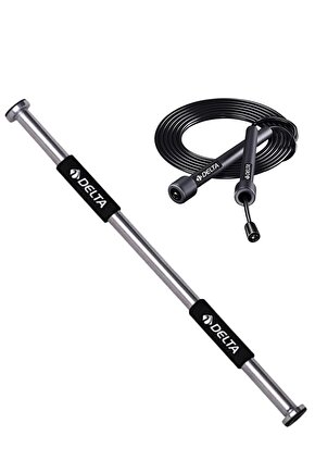 Barfiks Çubuğu 60-100 Cm Arası Ayarlanabilir Çift Süngerli Barfiks Çekme Aleti Atlama Ipi Seti