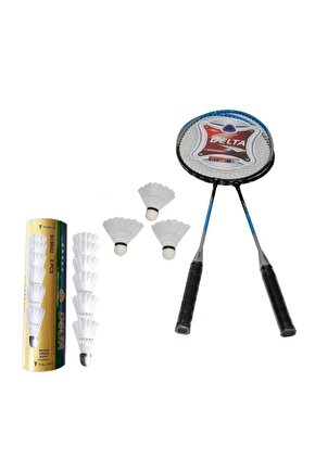 2 Adet Badminton Raketi + Çantası + 9 Adet Orta Hız Sevenler İçin Badminton Topu Seti