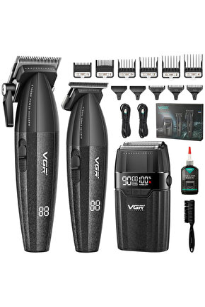 -V-640 S3 Profesyonel Kablosuz Saç ve Sakal Kesme Makinesi – 3 in 1 Tıraş Seti