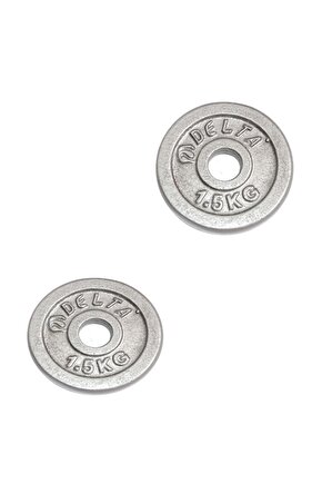 25,4 Mm Çapında Barlarla Kullanıma Uygun 1,5 Kg X 2 Adet Toplam 3 Kg Parlak Gri Döküm Plaka Ağırlık