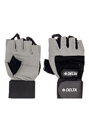 Uzun Bilek Bandajlı Gri Ağırlık Body Fitness Eldiveni - Wrist Wraps