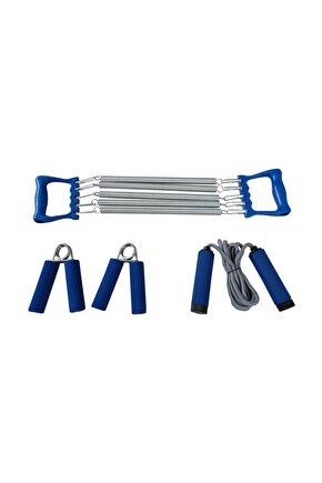 Çelik Göğüs Yayı Atlama İpi İki Adet El Yayı Egzersiz Seti