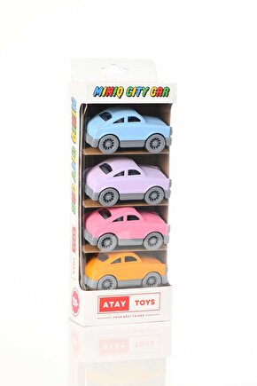 MINIQ CITY CAR AUTO PASTEL 4’LÜ SET OYUNCAK ARABA