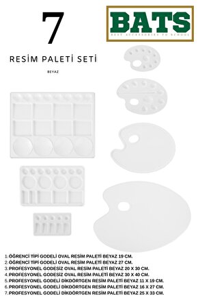 PROFESYONEL RESİM PALETİ SETİ 7 ADET