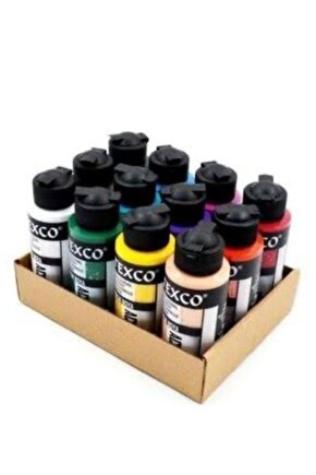 TEXCO EXCELLENT ACRYLIC TAVALI SET (ANA RENKLER) RİCH 12 Lİ SET X 110 CC