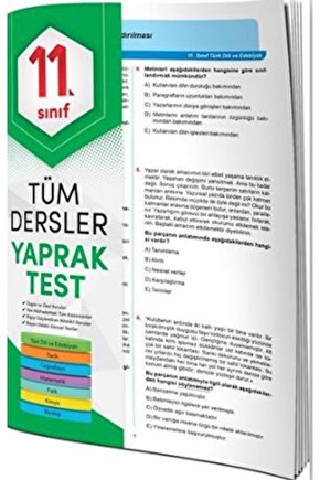 11. Sınıf Tüm Dersler Yaprak Test 4 Element Yayınları