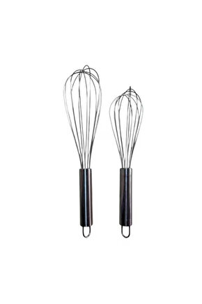 Paslanmaz Çelik Metal Saplı El Çırpıcısı 2li Set (Blender)