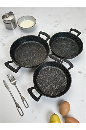 Döküm Omlet Tava 3lü Set 18-20-22 Cm