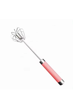 Paslanmaz Çelik Pembe Yaylı Yarı Otomatik El Çırpıcısı