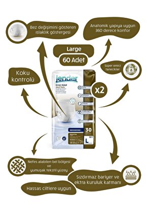 Emici Külot L 30lu 2 Paket 60 Adet