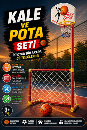 Kale ve Pota Seti - Futbol Kalesi ve Basketbol Potası Oyunu - Basket Atma Oyunu Basketbol Maçı - Fut
