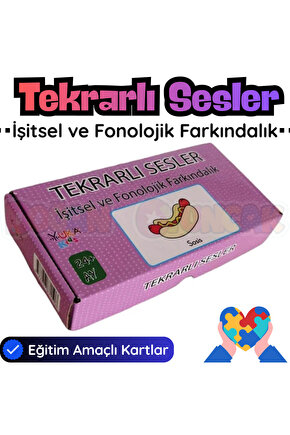 Tekrarlı Sesler - İşitsel ve Fonolojik Farkındalık - Ses Kartları Konuşma Etkinliği Kartları