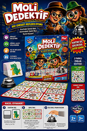 Moli Dedektif Oyunu - Akıl ve Zeka Oyunu - Görsel Dikkat Oyunu - Strateji Oyunu