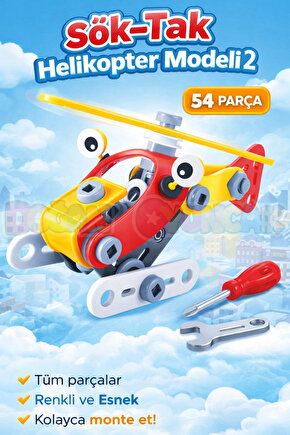 Hanye Sök-Tak Helikopter Modeli 2 - Oyuncak Söktak Helikopter Modeli - Lego Setleri