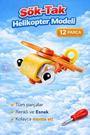 Hanye Sök-Tak Helikopter Modeli - Oyuncak Söktak Helikopter Modeli - Lego Setleri