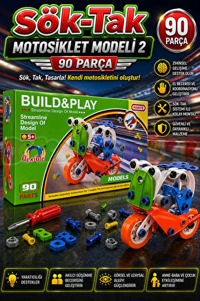 Hanye Sök-Tak Motosiklet Modeli 2 - Oyuncak Söktak Motorsiklet Modeli - Lego Setleri
