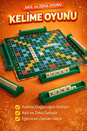Scrabble Türkçe Kelime Oyunu - Kelime Üretme Oyunu Akıl ve Zeka Oyunu - Scrabble Oyunu
