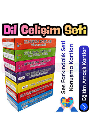Dil Gelişim Kartları - Tüm Set - Uyaklı Sözcük Karları, Konuşma Kartları - Ses Kartları Kartl
