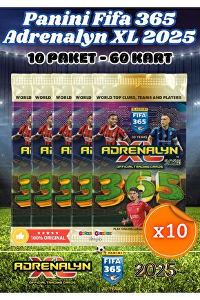 Panini FIFA 365 Adrenalyn XL 2025 Oyuncu Kartı - Futbolcu Kartları - Trading Oyuncu Kartı - 10 Paket