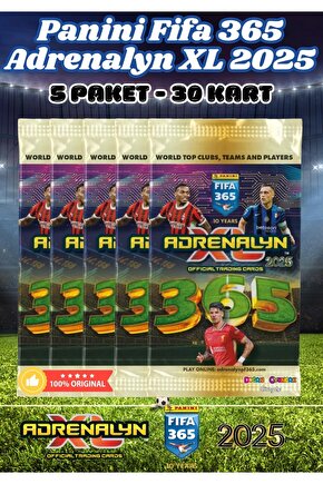 Panini FIFA 365 Adrenalyn XL 2025 Oyuncu Kartı - Futbolcu Kartları - Trading Oyuncu Kartı - 5 Paket