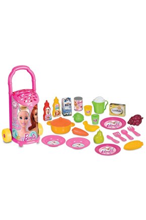 Barbie Pazar Arabası - Mutfak Setleri - Ev Oyuncak Setleri - Meyve Sebze Oyuncak