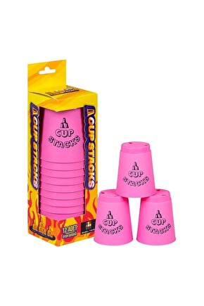 Orijinal Cup Stacks Bardak Oyunu - Speed Cup - Hızlı Bardaklar Oyunu - Hızlı Bardak Oyunu - Pembe