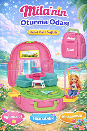 Milanın Oturma Odası Sırt Çantası - Oturma Odası Oyuncak - Oturma Odası Seti - Oturma Odası