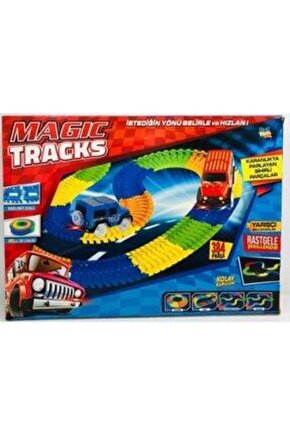 Kl-kayyum Oyuncak Magic Tracks Hareketli Raylar 384 Parça 2 Işıklı Arabalı Oyuncak Yarış Parkuru