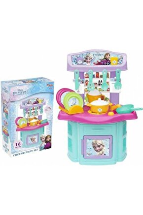 Frozen Oyuncak Büyük Boy Mutfak Seti Kız Çocuk Karlar Ülkesi Oyuncak Mutfak 38 Parça Evcilik Seti