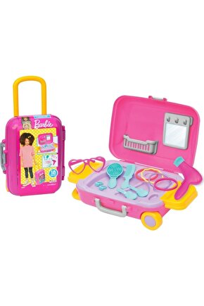 Orjinal Barbie Taşıma Bavullu Güzellik Seti Evcilik Oyuncakları Role Play Oyuncağı