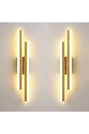 2 ADET Elektrikle Çalışır, 12 Watt , 3000 Kelvin Gün Işığı Led Aplik, İç Merkan Led Duvar Armatürü
