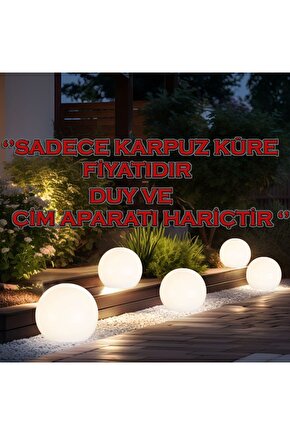 Karpuz Lamba - 20 Cm Plastik Pvc Glop - Karpuz Glop, 20 Cm Çapında Pvc Küre Kar Beyazı Renk