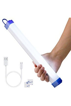 32 Cm, 20 Watt USB Şarzlı 3 Işık Modlu Kampçı, Balıkçı Feneri, Dolap İçi, Tezgah Altı Magnetli Aplik