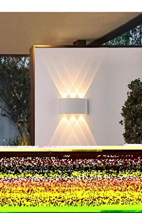 6 Watt, Amber Işık Led Armatür, Modern Işık Desenli Aplik, Haiti Desen Armatür, Iç Dış Mekan Aplik