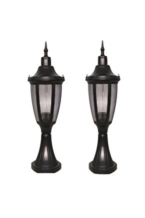 232LAMP 2 Adet Bahçe Teras Duvar Apliği, Set Üstü Fener, Bahçe Duvar Lambası, Altıgen Fener