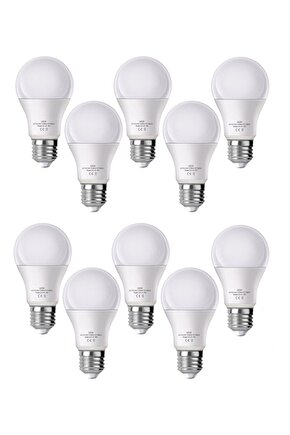 10 Adet 9 Watt Enerji Tasarruflu Gün Işığı Led Ampul