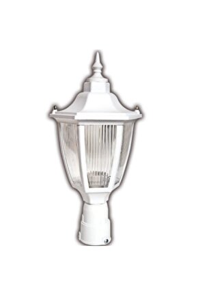 232LAMP Altıgen Direk Üstü Bahçe Armatürü - Bahçe Lambası Beyaz