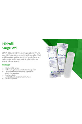 OctaCare Hidrofil Sargı Bezi 20 cm x 15 m 10 Adet