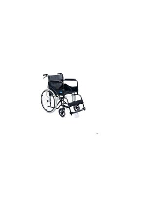 Comfort Plus Siyah Kumaş Standart Transfer Refakatçı Frenli Tekerlekli Sandalye