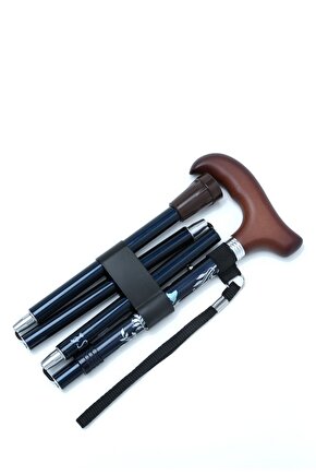 606saw Taşlı Katlanır Baston 9033-2 Lacivert Desenli - Standart