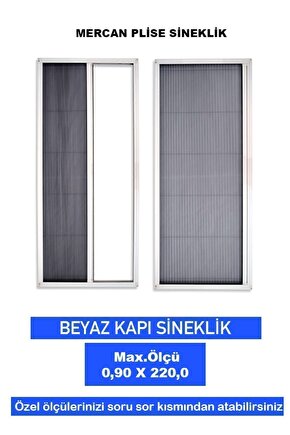 plise Akordiyon Sürgülü kapı Pencere Sineklikleri En-0.90 Boy-220.0